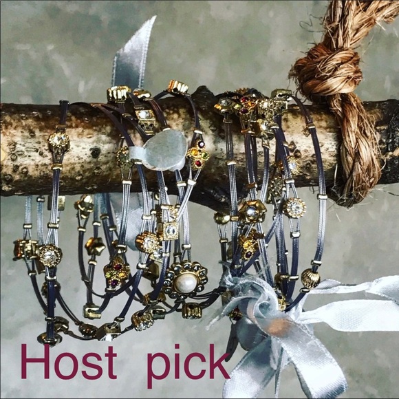 Matana Jewelry Set Of Bracelet Black Wire Bangles Gold Silver